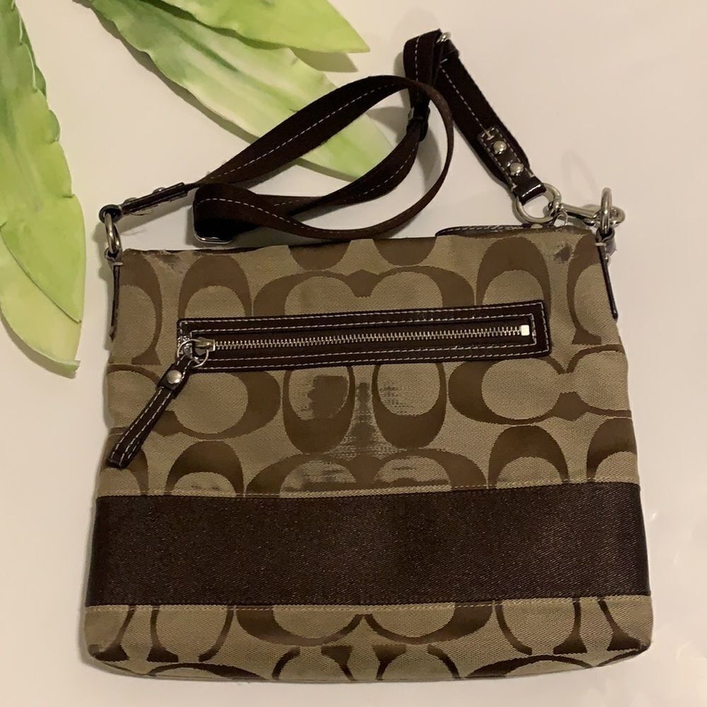 🌟coach Signature Stripe Cross Body File Shoulder Bag🌟 - Picture 4 of 9
